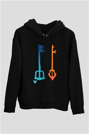 Kingdom Hearts Siyah Unisex Hoodie