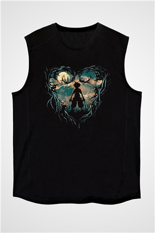 Kingdom Hearts Siyah Unisex Kolsuz Tişört