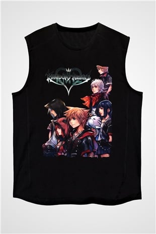 Kingdom Hearts Siyah Unisex Kolsuz Tişört