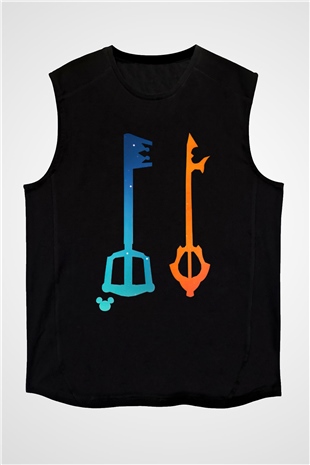 Kingdom Hearts Siyah Unisex Kolsuz Tişört