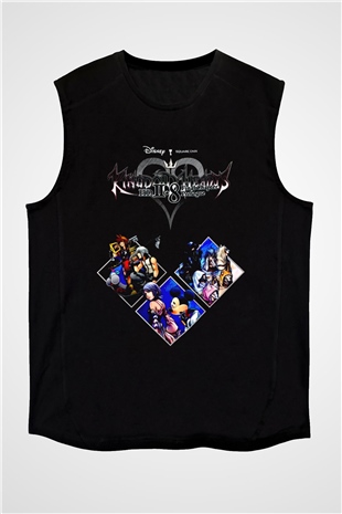Kingdom Hearts Siyah Unisex Kolsuz Tişört