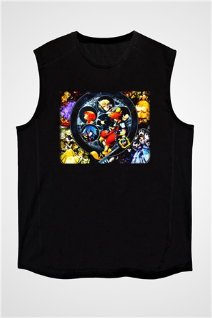 Kingdom Hearts Siyah Unisex Kolsuz Tişört