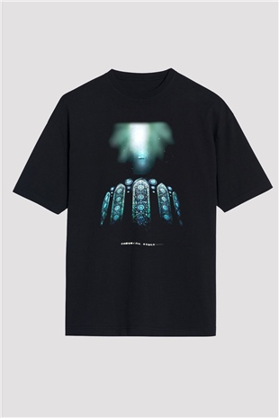 Kingdom Hearts Siyah Unisex Oversize Tişört T-Shirt
