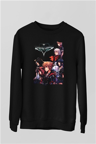 Kingdom Hearts Siyah Unisex Sweatshirt
