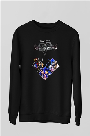 Kingdom Hearts Siyah Unisex Sweatshirt