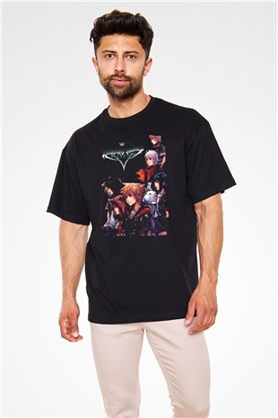 Kingdom Hearts Siyah Oversize Tişört Oversize T-shirt