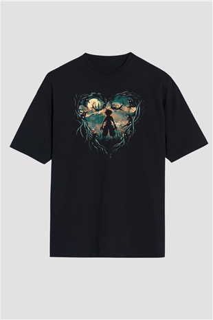 Kingdom Hearts Siyah Oversize Tişört Oversize T-shirt
