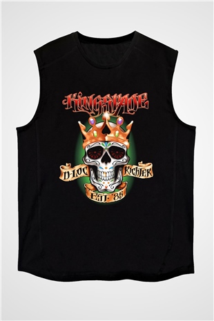 Kingspade Siyah Unisex Kolsuz Tişört