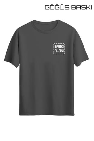 Kişiye Özel Antrasit Unisex Tişört | T-Shirt Tasarla