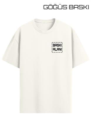 Kişiye Özel Ekru Oversize Unisex Tişört | Oversize Tişört Tasarla