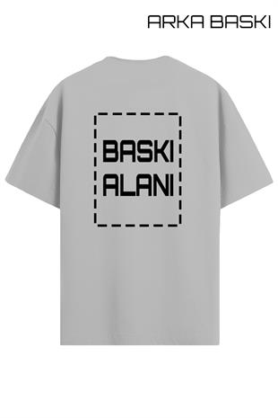 Kişiye Özel Gri Oversize Unisex Tişört | Oversize Tişört Tasarla