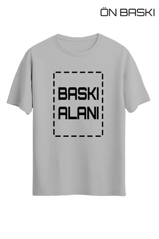 Kişiye Özel Gri Unisex Tişört | T-Shirt Tasarla