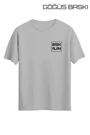 Kişiye Özel Gri Unisex Tişört | T-Shirt Tasarla