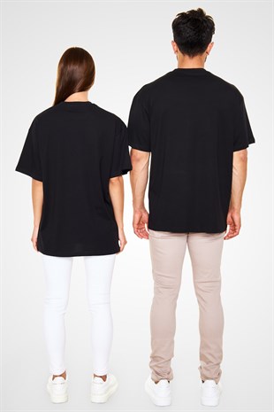 Kişiye Özel Oversize Siyah Unisex Tişört | Oversize Tişört Tasarla