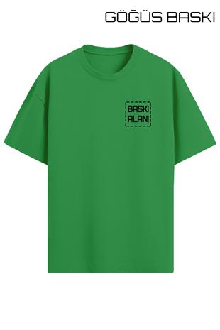 Kişiye Özel Yeşil Oversize Unisex Tişört | Oversize Tişört Tasarla