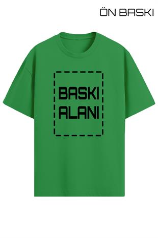 Kişiye Özel Yeşil Oversize Unisex Tişört | Oversize Tişört Tasarla