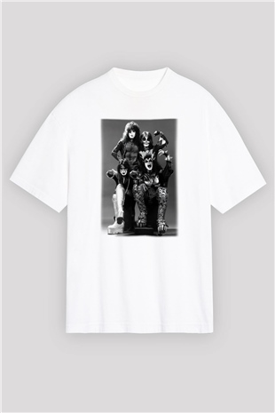 Kiss Beyaz Unisex Oversize Tişört T-Shirt