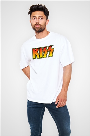 Kiss Beyaz Unisex Oversize Tişört T-Shirt