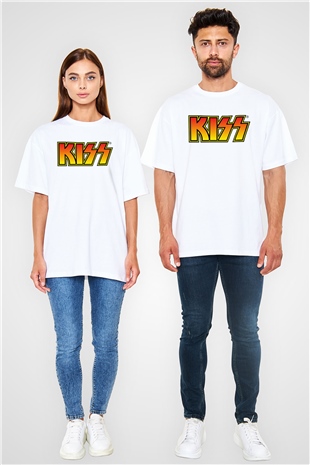Kiss Beyaz Unisex Oversize Tişört T-Shirt
