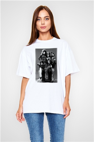Kiss Beyaz Unisex Oversize Tişört T-Shirt