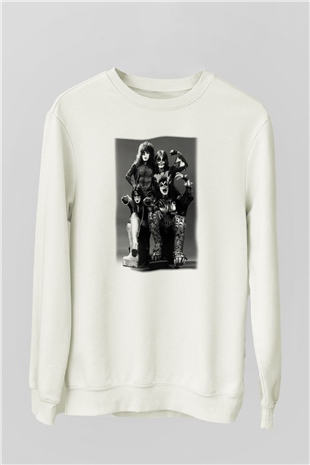 Kiss Beyaz Unisex Sweatshirt