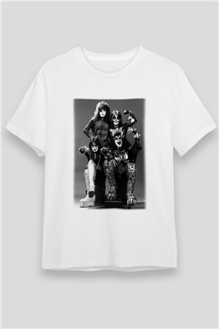 Kiss Beyaz Unisex Tişört T-Shirt - TişörtFabrikası