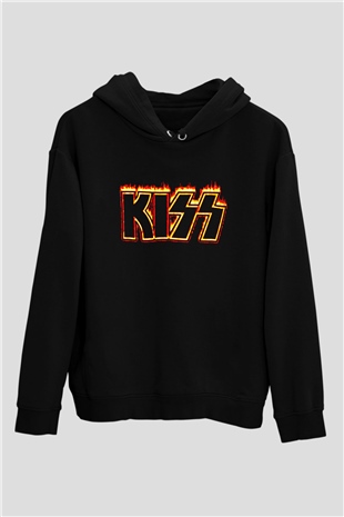Kiss Siyah Unisex Hoodie