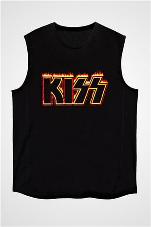 Kiss Siyah Unisex Kolsuz Tişört