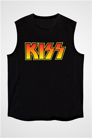 Kiss Siyah Unisex Kolsuz Tişört