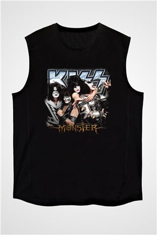 Kiss Siyah Unisex Kolsuz Tişört