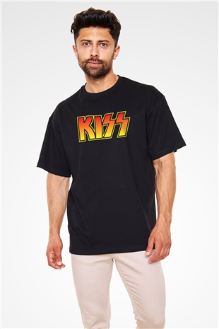 Kiss Siyah Unisex Oversize Tişört T-Shirt