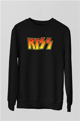 Kiss Siyah Unisex Sweatshirt