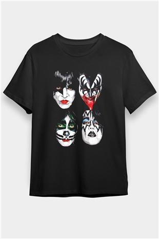 Kiss Siyah Unisex Tişört T-Shirt - TişörtFabrikası