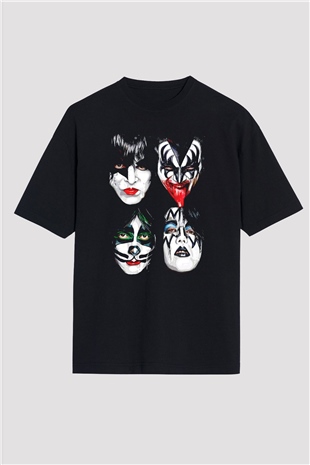 Kiss Siyah Oversize Tişört Oversize T-shirt - TişörtFabrikası