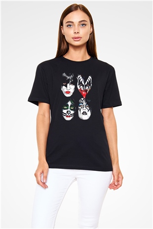 Kiss Siyah Unisex Tişört T-Shirt - TişörtFabrikası