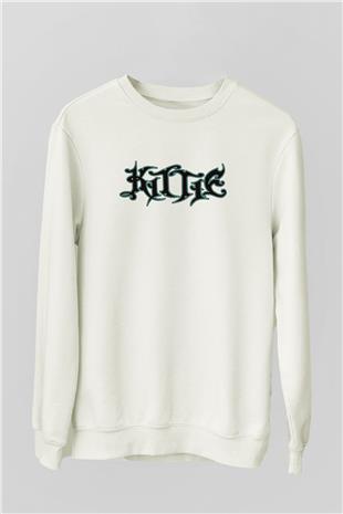 Kittie Baskılı Beyaz Unisex Sweatshirt