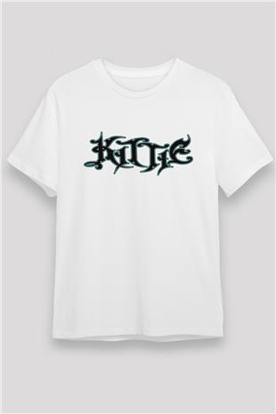 Kittie Baskılı Unisex Beyaz Tişört - Tshirt