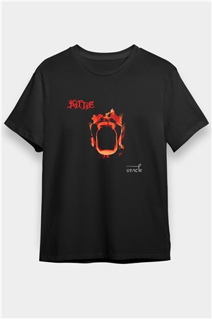 Kittie Baskılı Unisex Siyah Tişört - Tshirt