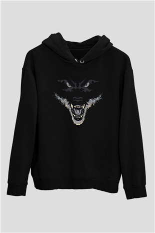 Kızgın KurtSiyah  Unisex Hoodie