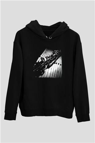 Klarnetçi Siyah Unisex Kapşonlu Sweatshirt