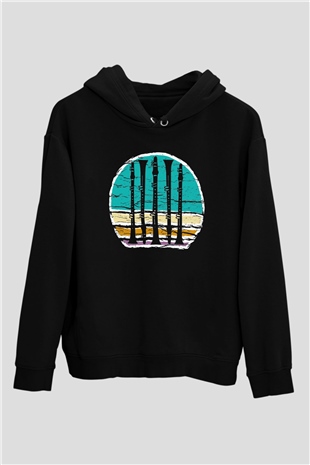 Klarnetçi Siyah Unisex Kapüşonlu Sweatshirt