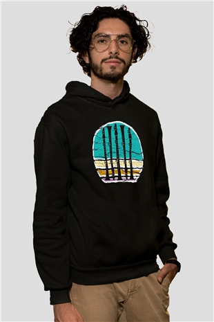 Klarnetçi Siyah Unisex Kapüşonlu Sweatshirt