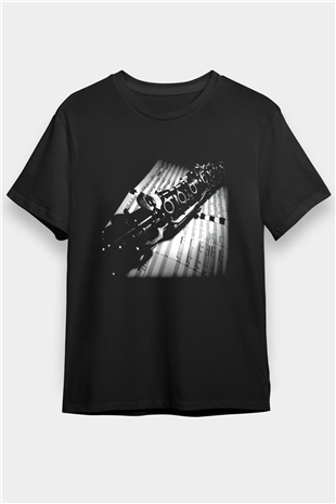 Klarnetçi Siyah Unisex Tişört T-Shirt - TişörtFabrikası