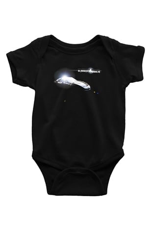 Knight Rider Baskılı Siyah Bebek Body - Zıbın