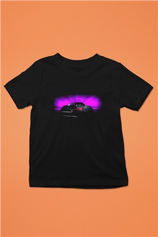 Knight Rider Baskılı Siyah Unisex Çocuk Tişört