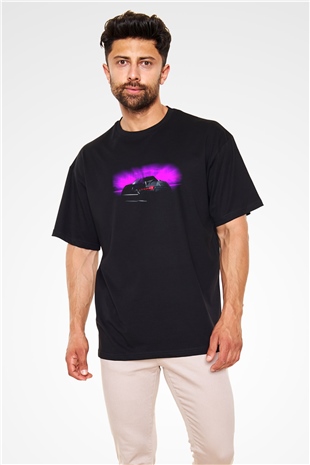 Knight Rider Siyah Unisex Oversize Tişört