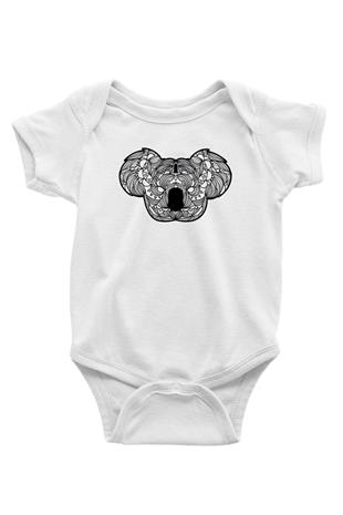 Koala Baskılı Beyaz Unisex Bebek Body - Zıbın