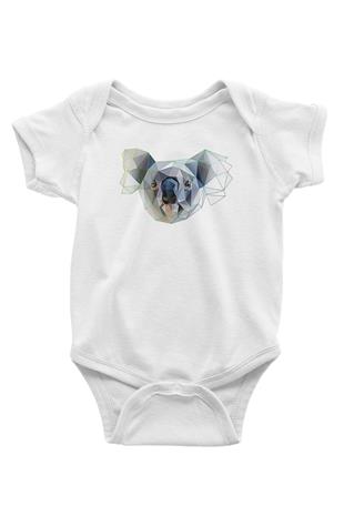 Koala Baskılı Beyaz Unisex Bebek Body - Zıbın