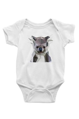 Koala Baskılı Beyaz Unisex Bebek Body - Zıbın