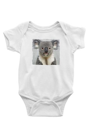 Koala Baskılı Beyaz Unisex Bebek Body - Zıbın